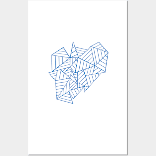 Abstract Lines French Blue Posters and Art